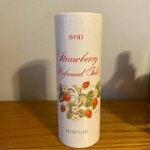 Vintage Avon Strawberry Perfumed Talc - White and Red